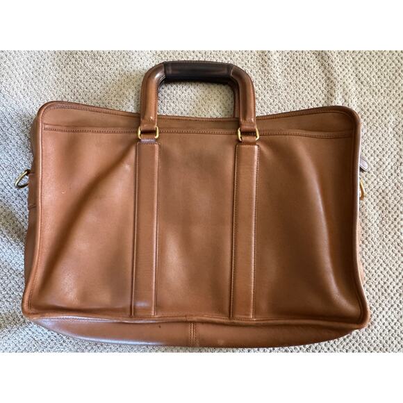 Coach 100% Leather Vintage Taupe Briefcase NO STRAPS - Picture 1 of 10